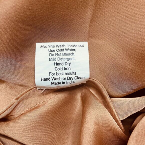 FREE PEOPLE x KAS NEW YORK CHIFFON SKATER MINI SKIRT SIZE S Copper Champaign Bow - Picture 7 of 13